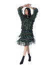 PENNY giacca in pelle leggera con frange dinamiche e borchiette, look sofisticato e grintoso.